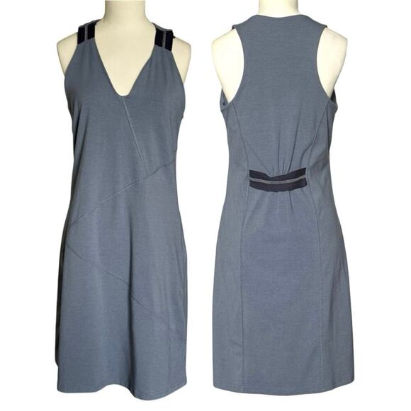 Title Nine Women M Blue Gray Active Workout Bra Pocket Sun Dress - Picture 1 of 8